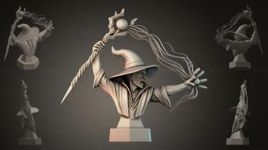 Fantasy busts Witch with a Staff 3d model