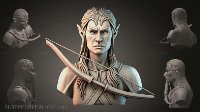 Bust of an Elf Archer 3d STL model