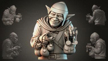 Fantasy busts Goblin with Treasures 3d model