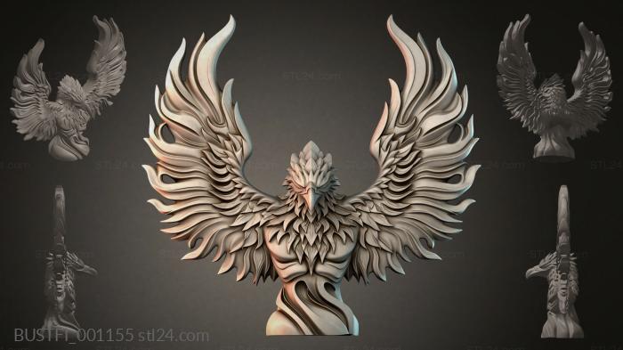 Fantasy busts (Eagle with spread wings, BUSTFI_001155) 3D models for cnc