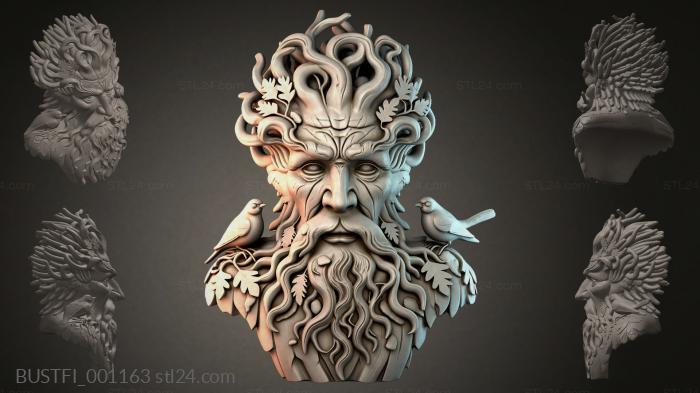 Fantasy busts (Bearded Old Man of the Forest, BUSTFI_001163) 3D models for cnc