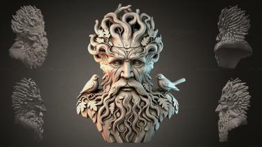 Fantasy busts Bearded Old Man of the Forest 3d model