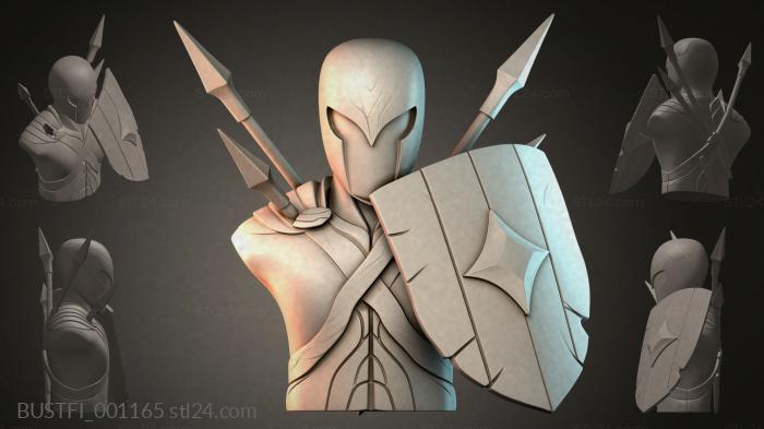 Bust of a warrior with a shield 3d STL model