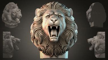 Fantasy busts Roaring Lion Head 3d model