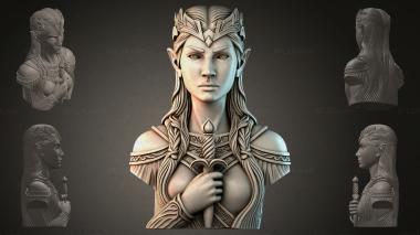 Fantasy busts Bust of the Elven Queen 3d model