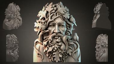 Fantasy busts Bearded Old Man of the Forest 3d model