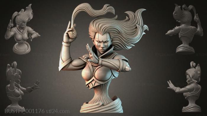 Bust of a girl in a fighting pose 3d STL model