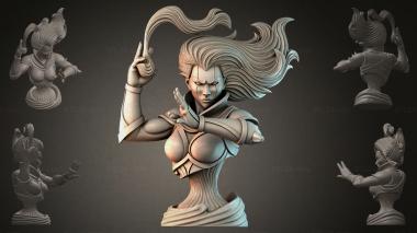 Fantasy busts Bust of a girl in a fighting pose 3d model