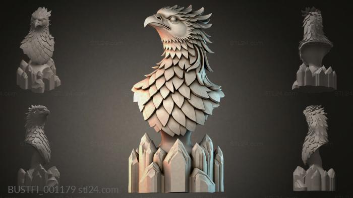 Eagle head on stones 3d STL model