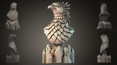 Fantasy busts Eagle head on stones 3d model