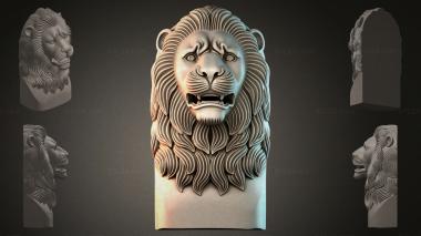 Fantasy busts Lion bas-relief 3d model