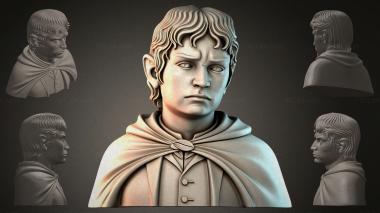 Fantasy busts Bust of a boy in a cloak 3d model