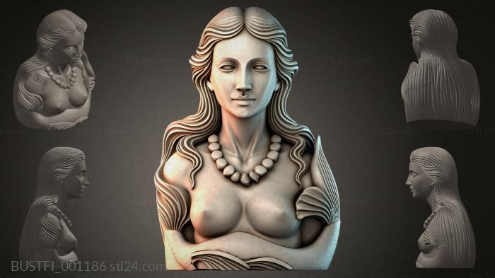 Bust of a woman with beads 3d STL model