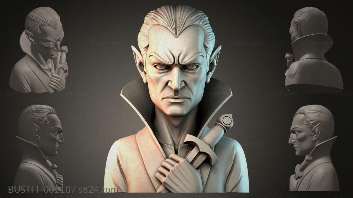 Vampire bust with sword 3d STL model
