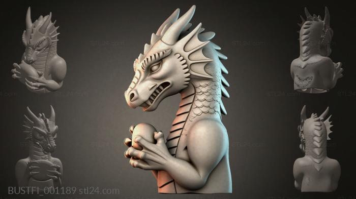 Dragon bust with egg 3d STL model