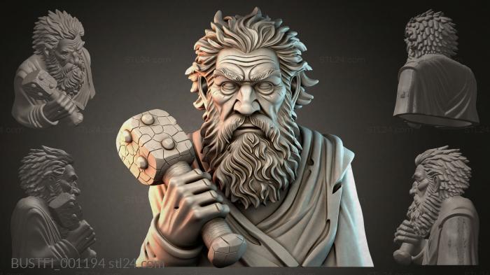 Bust of a bearded god 3d STL model