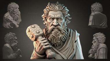 Fantasy busts Bust of a bearded god 3d model