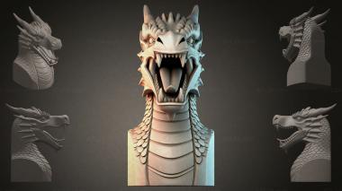 Fantasy busts Dragon head 3d model