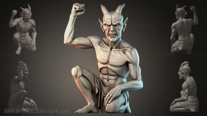 Fantasy busts (Demon on his knees, BUSTFI_001200) 3D models for cnc
