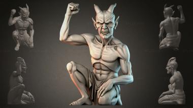 Fantasy busts Demon on his knees 3d model
