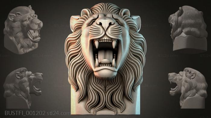 Fantasy busts (Roaring Lion Head, BUSTFI_001202) 3D models for cnc