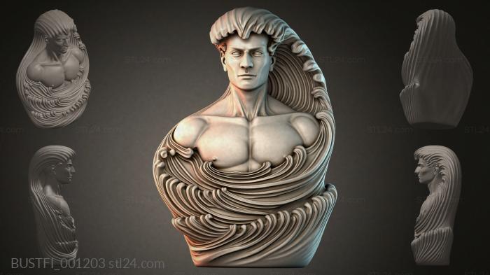 Antique bust of a man 3d STL model
