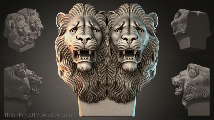 Double Lion Head 3d STL model