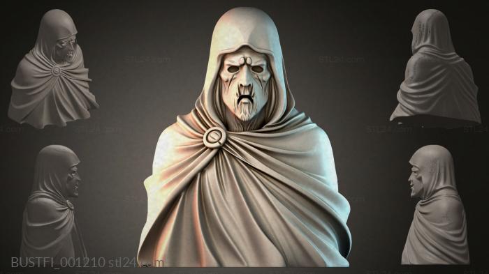 Hooded bust of an old man 3d STL model