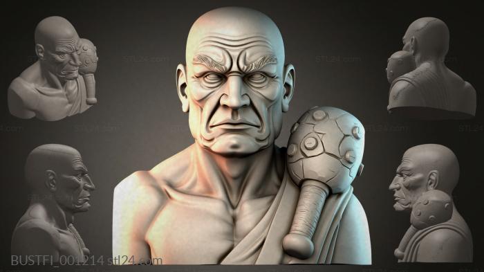 Bust of a warrior with a mace 3d STL model