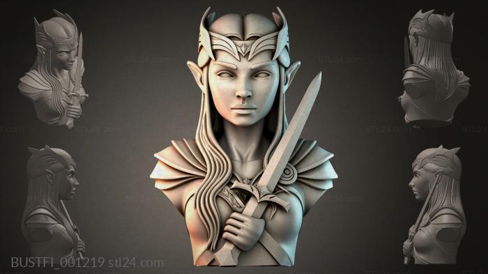 Bust of an Elf with a Sword 3d STL model