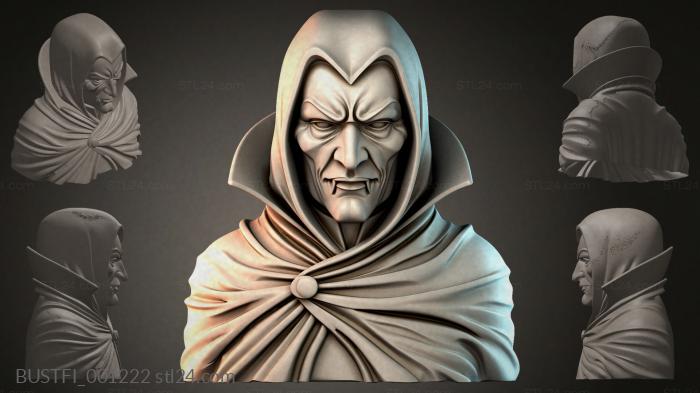 Hooded Vampire Bust 3d STL model