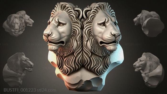 Double Lion Head 3d STL model