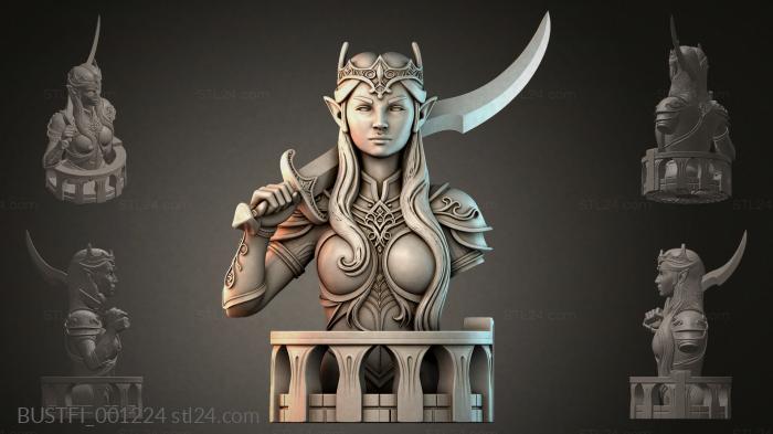 Bust of an Elven Warrior 3d STL model