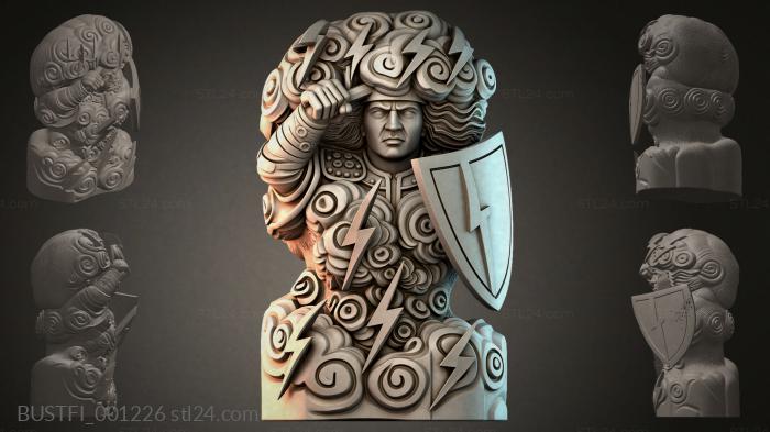 Bust of a warrior with a shield 3d STL model