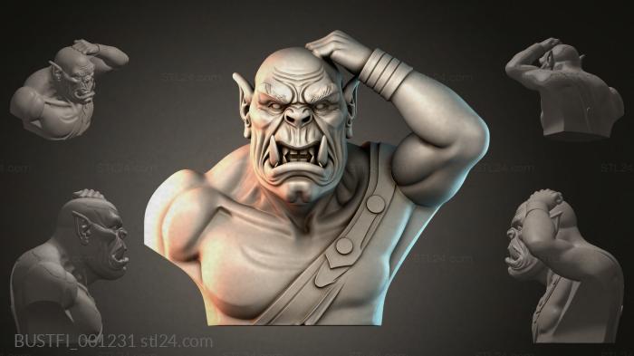 Orc bust 3d STL model