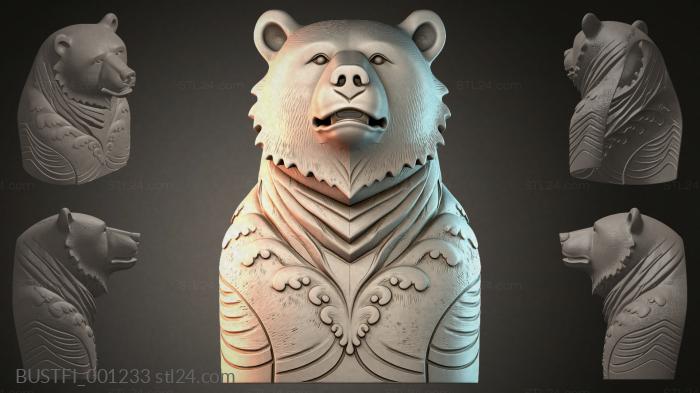 Carved Bear Head 3d STL model