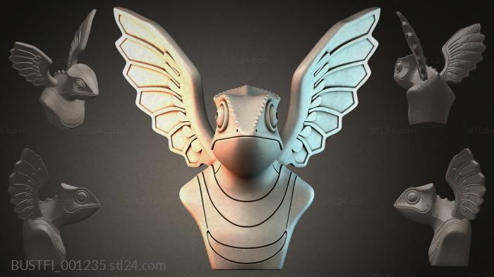 Dragon bust with wings 3d STL model