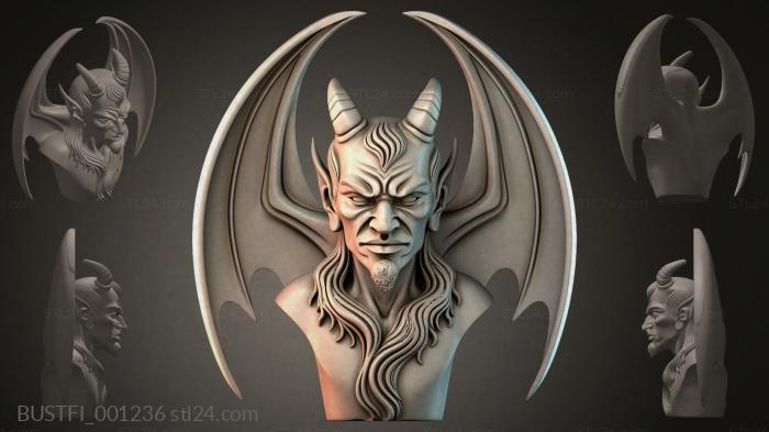 Demonic Head with Wings 3d STL model