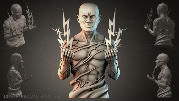 Fantasy busts (Bust of a Man with Lightning, BUSTFI_001245) 3D models for cnc