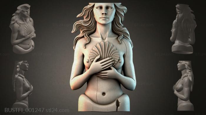 Female bust with a fan 3d STL model