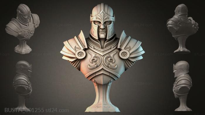 Bust of a knight in a helmet 3d STL model