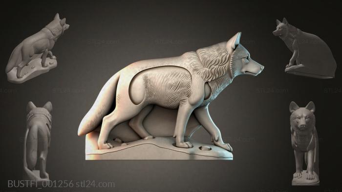 Wolf figurine on a stand 3d STL model