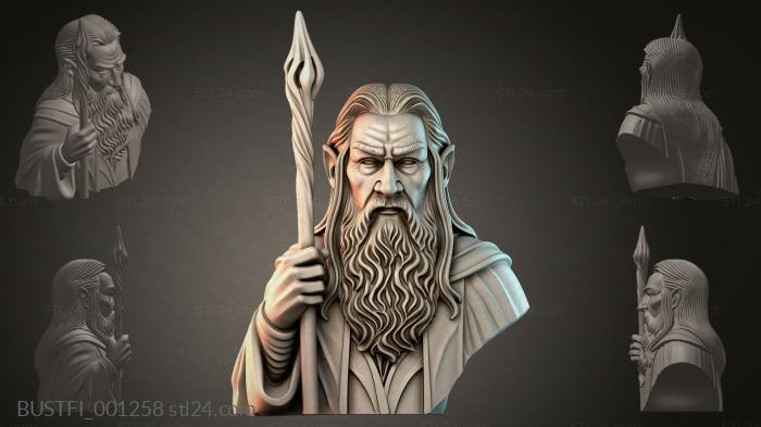 Bust of a bearded magician 3d STL model