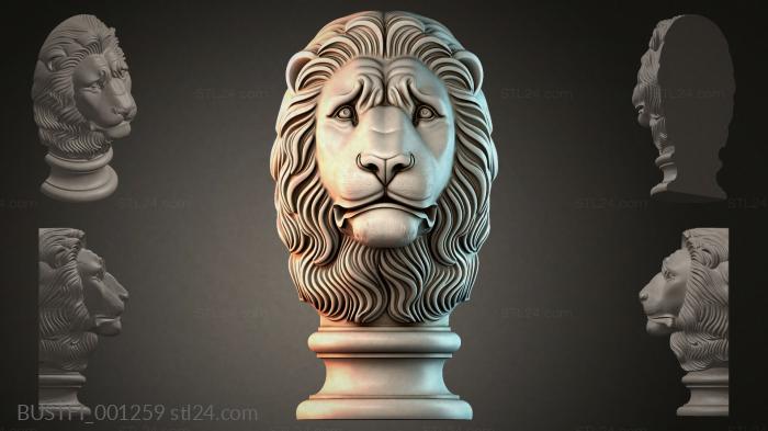 Lion bust 3d STL model