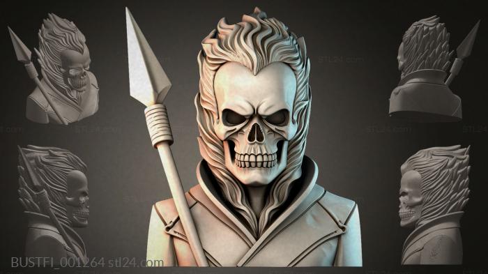Bust of a skeleton with a spear 3d STL model