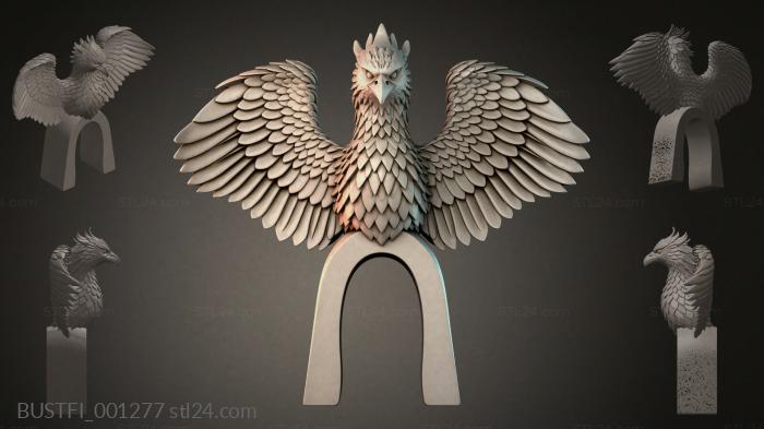 Eagle sculpture on an arch 3d STL model