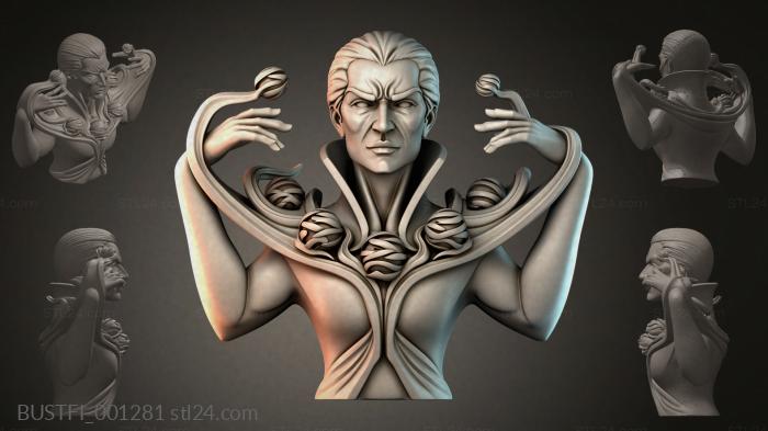 Ornamented bust of a man 3d STL model