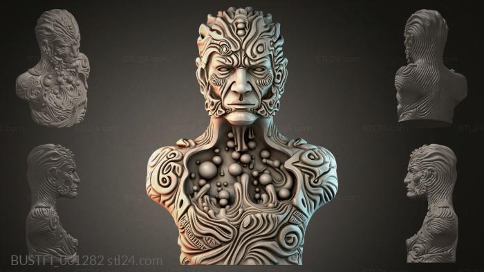 Relief bust of an alien 3d STL model