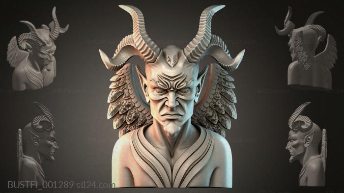 Demon bust with horns 3d STL model