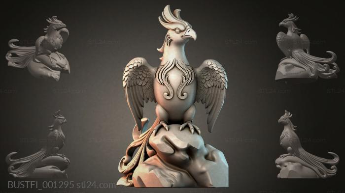 Phoenix bird sculpture 3d STL model
